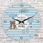 Kişiye Özel Çocuk Odası Hediyesi Ahşap Saat 33cm  KA02-1856
