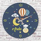 Kişiye Özel Çocuk Odası Hediyesi Ahşap Saat 33cm  KA02-1865