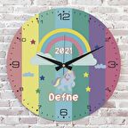 Kişiye Özel Çocuk Odası Hediyesi Ahşap Saat 33cm  KA02-1867