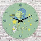 Kişiye Özel Çocuk Odası Hediyesi Ahşap Saat 33cm  KA02-1868