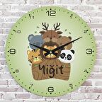 Kişiye Özel Çocuk Odası Hediyesi Ahşap Saat 33cm  KA02-1873