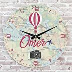 Kişiye Özel Çocuk Odası Hediyesi Ahşap Saat 33cm  KA02-1877