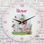 Kişiye Özel Çocuk Odası Hediyesi Ahşap Saat 33cm  KA02-1897