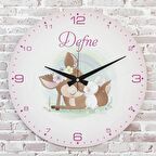 Kişiye Özel Çocuk Odası Hediyesi Ahşap Saat 33cm  KA02-1900