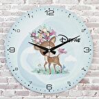 Kişiye Özel Çocuk Odası Hediyesi Ahşap Saat 33cm  KA02-1907