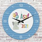 Kişiye Özel Çocuk Odası Hediyesi Ahşap Saat 33cm  KA02-1911