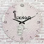Kişiye Özel Çocuk Odası Hediyesi Ahşap Saat 33cm  KA02-1920