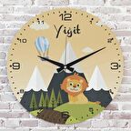 Kişiye Özel Çocuk Odası Hediyesi Ahşap Saat 33cm  KA02-1925