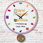 Görsel Sanatlar Öğretmenine Hediye Sallanan Sarkaçlı Saat KA07-1145