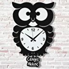 Kişiye Özel Baykuş Tasarımlı Hediye Sallanan Sarkaçlı Saat KA07-1329