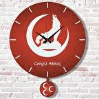 Kişiye Özel Bozkurt Tasarımlı Hediye Sallanan Sarkaçlı Saat KA07-1345