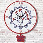 Kişiye Özel Çini Desenli Hediye Sallanan Sarkaçlı Saat KA07-1365