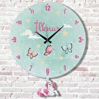 Kişiye Özel Çocuk Odası Hediye Sallanan Sarkaçlı Saat KA07-1403