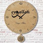 Kişiye Özel Eyvallah Tasarımlı Hediye Sallanan Sarkaçlı Saat KA07-1469
