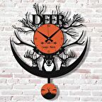 Kişiye Özel Geyik Tasarımlı Sallanan Sarkaçlı Saat KA07-1478