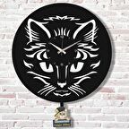 Kişiye Özel Kedi Tasarımlı Hediye Sallanan Sarkaçlı Saat KA07-1540