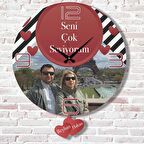 Sevgililer Günü Hediyesi Fotoğraflı Sallanan Sarkaçlı Saat KA07-1780