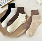 SAÇ ÖRGÜ KADIN PATİK ÇORAP SETİ 6 ÇİFT