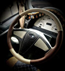 DİKİŞLİ DİREKSİYON KILIFI BEJ DERİ KAHVE DERİ SİYAH DİKİŞ FORD 3230 İCİN