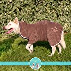 Köpek Kurulama Bornozu Kahve