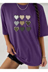 MALKOÇBEY KALP BASKILI OVERSİZE UNİSEX BASİC T-ŞHİRT