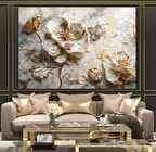 3D Çiçekler Kanvas Tablo