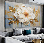 Beyaz Çiçekler Kanvas Tablo