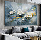 Beyaz Çiçekler Kanvas Tablo