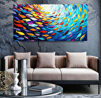 Renkli Balıklar Panoramik Kanvas Tablo