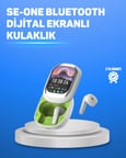 Şık Tasarımlı Siyah Beyaz Kablosuz Kulaklık Çoklu Dil Destekli
