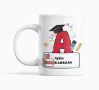 A Harfi ile Başlayan Öğretmenler İçin Özel Tasarım Hediyelik Baskılı Kupa Bardak