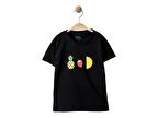 Alme Siyah Mini Ananas Çilek Limon Baskılı Kız Tshirt-12 Aylık