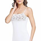 3 Adet Tutku 0147 Kadın İp Askılı Dantelli Atlet