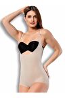 Kadın Ten Rengi Lazer Kesim Göğüs Destekli Body Korse