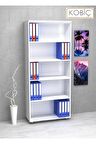 KOBİÇ Dosya Dolabı Açık Raflı 80x35x185 Cm (BEYAZ)