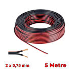 Elektrik Tesisat Kordon Kablosu 2x0.75mm 5 Metre Siyah Kırmızı