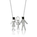 925 Ayar Gümüş Mutlu Aile Kadın Gümüş Kolye