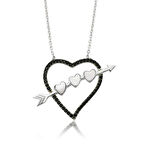 925 Ayar Gümüş Oklu Kalp Kadın Gümüş Kolye