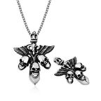 ​925 Ayar Gümüş Kuru Kafa Erkek Kolye