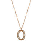 925 Ayar Gümüş Rose O Harfi Kadın Gümüş Kolye