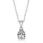 925 Ayar Gümüş Damla Zirkon Taşlı Kadın Gümüş Kolye