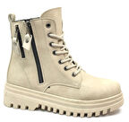 Mehtap Çift Fermuar Detaylı Kaymaz Taban Kadın Kısa Postal Bot