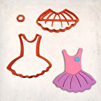 Balerin Mayo Detay Kurabiye Kalıp Seti 3’lü