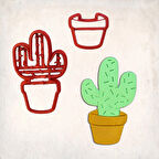 Kaktüs Detay Kurabiye Kalıp Seti 2’li