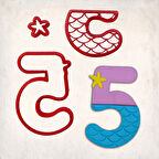 Deniz Kızı Rakam 5 Detaylı Kurabiye Kalıp Seti 3 Parça