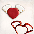 Kanatlı Kalp Kurabiye Kalıbı Şekillendirici Kopat