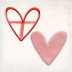 Kalp V Kurabiye Kalıbı Şekillendirici Kopat