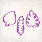 Tropikal Yapraklar Kurabiye Kalıp Set 3’lü