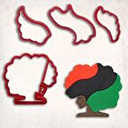 Afrika Bayrağı Kız Detay Kurabiye Kalıp Seti 4’lü