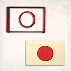 Japon Bayrağı Detay Kurabiye Kalıp Seti 2’li